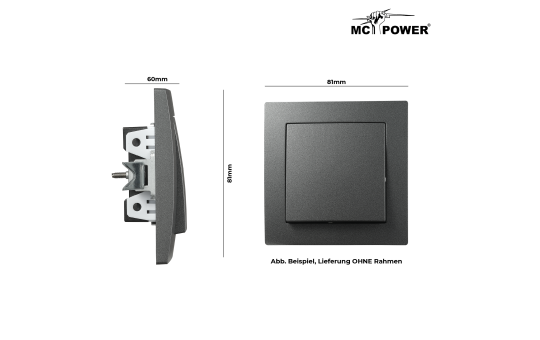 Wechselschalter McPower ''Flair'', 250V~/10A, UP, anthrazit