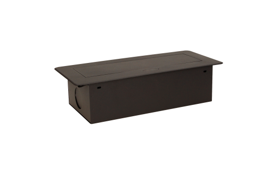 Tisch-Einbausteckdose, 3fach, schwarz, 2500W