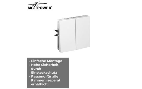 Serien-Schalter McPower ''Shallow'' 2-fach, 250V~/10A, UP, Steckanschluss, weiß