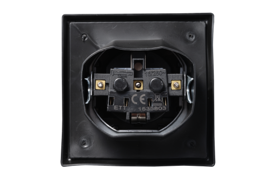 Schutzkontakt-Steckdose McPower ''Flair'', 250V~/16A, UP, IP44, matt schwarz