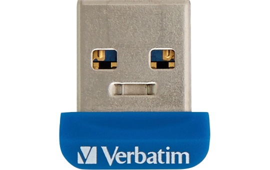 Nano USB-Stick ''Store n' Stay'' Verbatim, 64GB Speicher, Typ-A, extraflach, blau