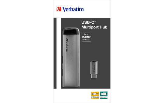 USB-C Multiport-Hub von Verbatim, USB 3.2, 15cm Kabel