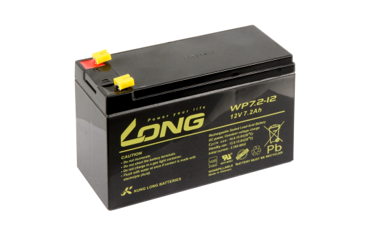 Bleiakku KUNG LONG ''WP7,2-12'' 12V/7,2Ah, VdS, 151x65x102mm, 2,67kg