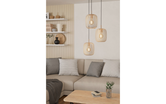 Hängeleuchte EGLO ''Romazzina'', E27, 3-flammig, Stahl, sandfarben, 110x46cm