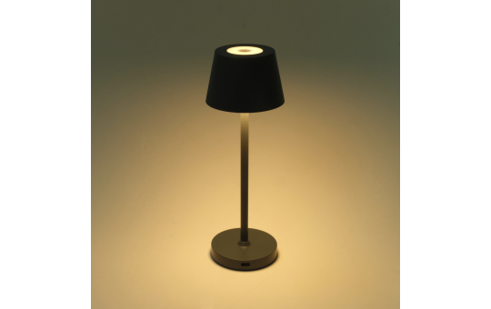 LED-Tischleuchte ROLF KERN „Club Nano“ 21cm, Basaltgrau, Akku, dimmbar
