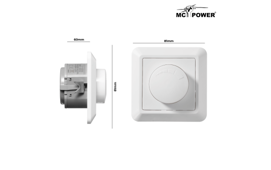 LED-Dimmer für elektronische Trafos McPower ''Cup'' 250V/300W, UP, Memory-Funktion