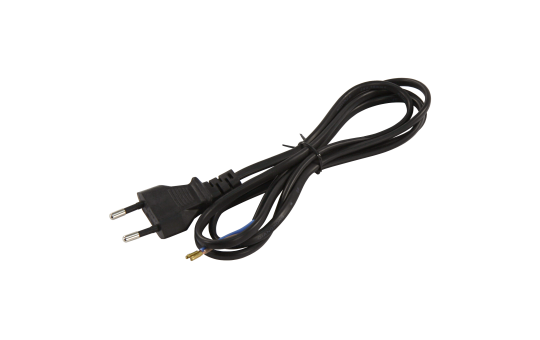 Euro-Netzkabel McPower mit blanken Enden Länge 1,5m, 2x0,75 mm², schwarz