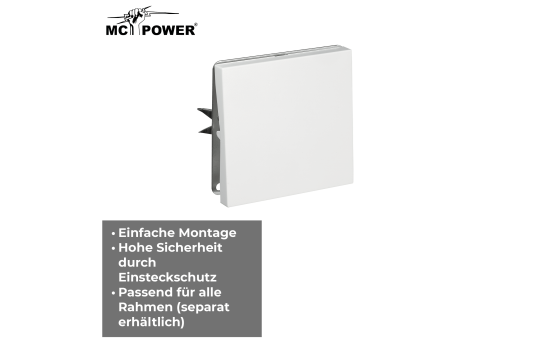 Kreuzschalter McPower ''Shallow'' 250V~/10A, UP, Steckanschluss, weiß