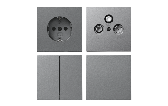 Schalter und Steckdosen Set McPower Shallow ''Wohnlandschaft'', 20-tlg., anthrazit