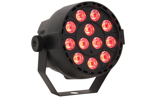 LED-Lichteffekt IBIZA ''PAR-MINI-RGB3'' 12x 3W RGB LED, Musiksteuerung, DMX