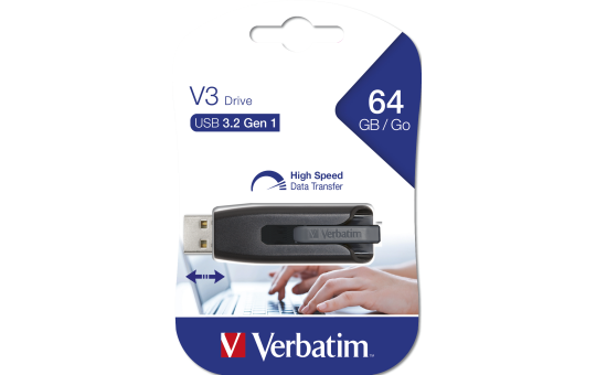 USB 3.2 Stick Verbatim ''Store 'n' Go'', 64GB, V3 Drive, grau, Typ-A