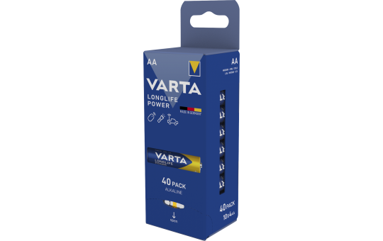 Mignon-Batterie VARTA ''Longlife Power'' Alkaline, Typ AA, LR06, 1,5V, 40er Pack