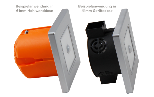 LED-Wand-Einbauleuchte McShine ''LWE-86SB'' 2W, 150lm, warmweiß, silberner Rahmen