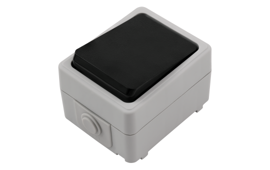 Feuchtraum Taster McPower ''Taff'', 250V~/10A, IP44, AP, grau