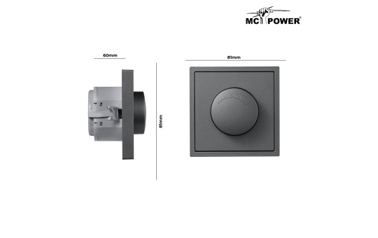 LED-Dimmer für elektronische Trafos McPower ''Shallow'' 250V~/300W, anthrazit