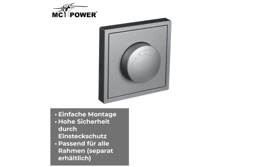 LED-Dimmer für elektronische Trafos McPower ''Shallow'' 250V~/300W, anthrazit