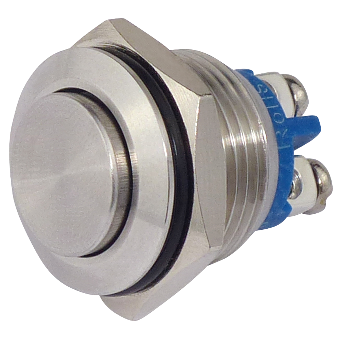 Vollmetalltaster, 16mm-Ø, 250V, 3A, Schraubösen, IP67