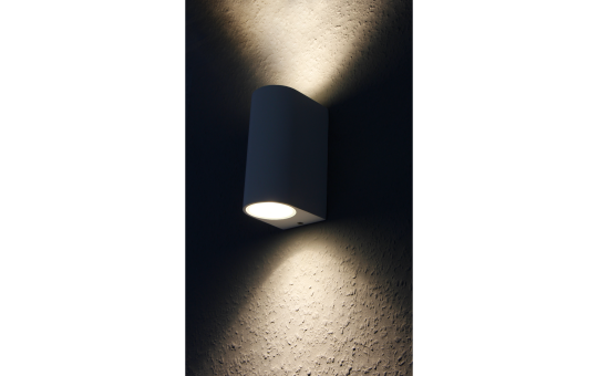 Wandleuchte McShine ''Oval-W'' weiß, IP44, 2x GU10, Aluminium Gehäuse