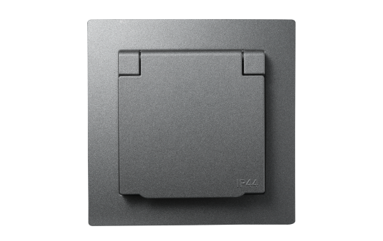 Schutzkontakt-Steckdose McPower ''Flair'', 250V~/16A, IP44, anthrazit, 12er-Pack
