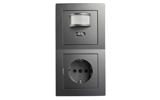 Schalter und Steckdosen Set McPower Flair ''PIR'' anthrazit, 3-teilig
