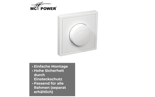 LED-Dimmer für elektronische Trafos McPower ''Shallow'' 250V~/300W, weiß