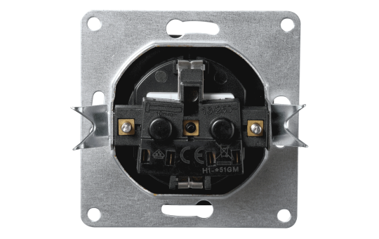 Schutzkontakt-Steckdose McPower ''Flair'', 250V~/16A, Steckanschluss, matt schwarz