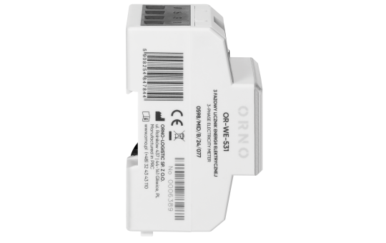 3-phasiger Stromzähler, 80A, MID, 4,3 Module, DIN TH-35mm