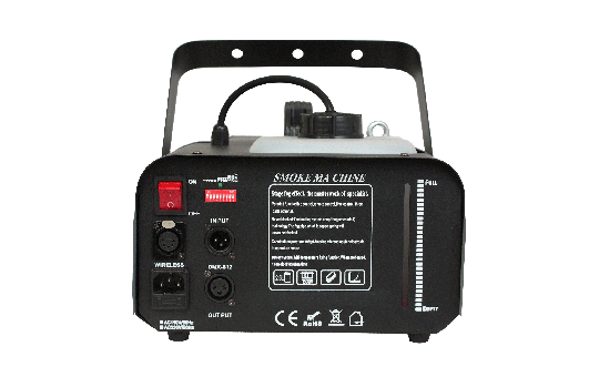 Programmierbare Nebelmaschine IBIZA ''LSM1200PRO'' Fernbedienung, DMX, 1200W