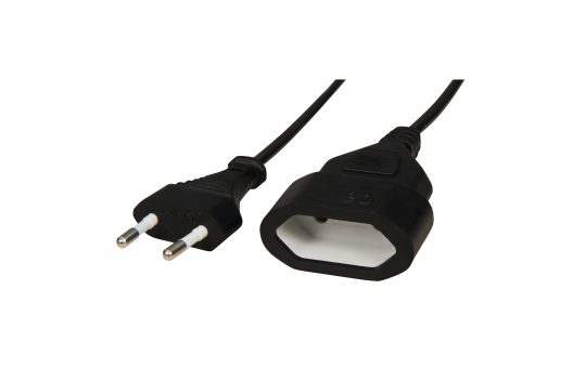 Verlängerungskabel McPower, 2m, Eurostecker auf Eurokupplung, schwarz