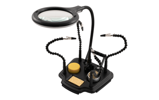 Dritte Hand mit LED-Lupe McPower ''11M'', 4W, mit USB-Anschluss