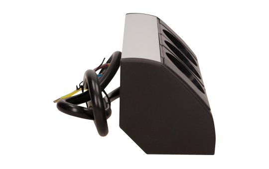 Steckdosenblock Aufbau, schwarz-silber, 3fach, 3680W