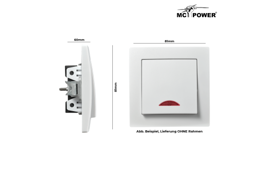 Schalter McPower ''Flair'', 250V~/10A, UP, weiß mit Orientierungsleuchte