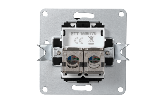 Netzwerk-Dose McPower ''Flair'' CAT6A, UP, anthrazit, vollgeschirmt