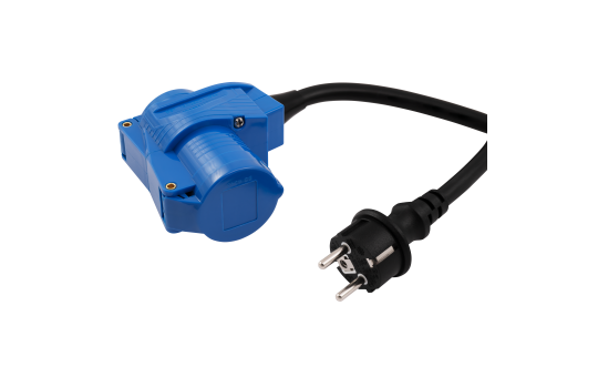 CEE-Adapter auf Schutzkontakt-Stecker McPower, 1,5m H07RNG 3G2,5, 230V, IP44