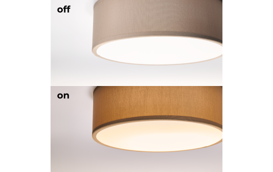Deckenleuchte EINLICHT ''Fabric'' für 1x E27, Ø30cm, Taupe, Stoffschirm