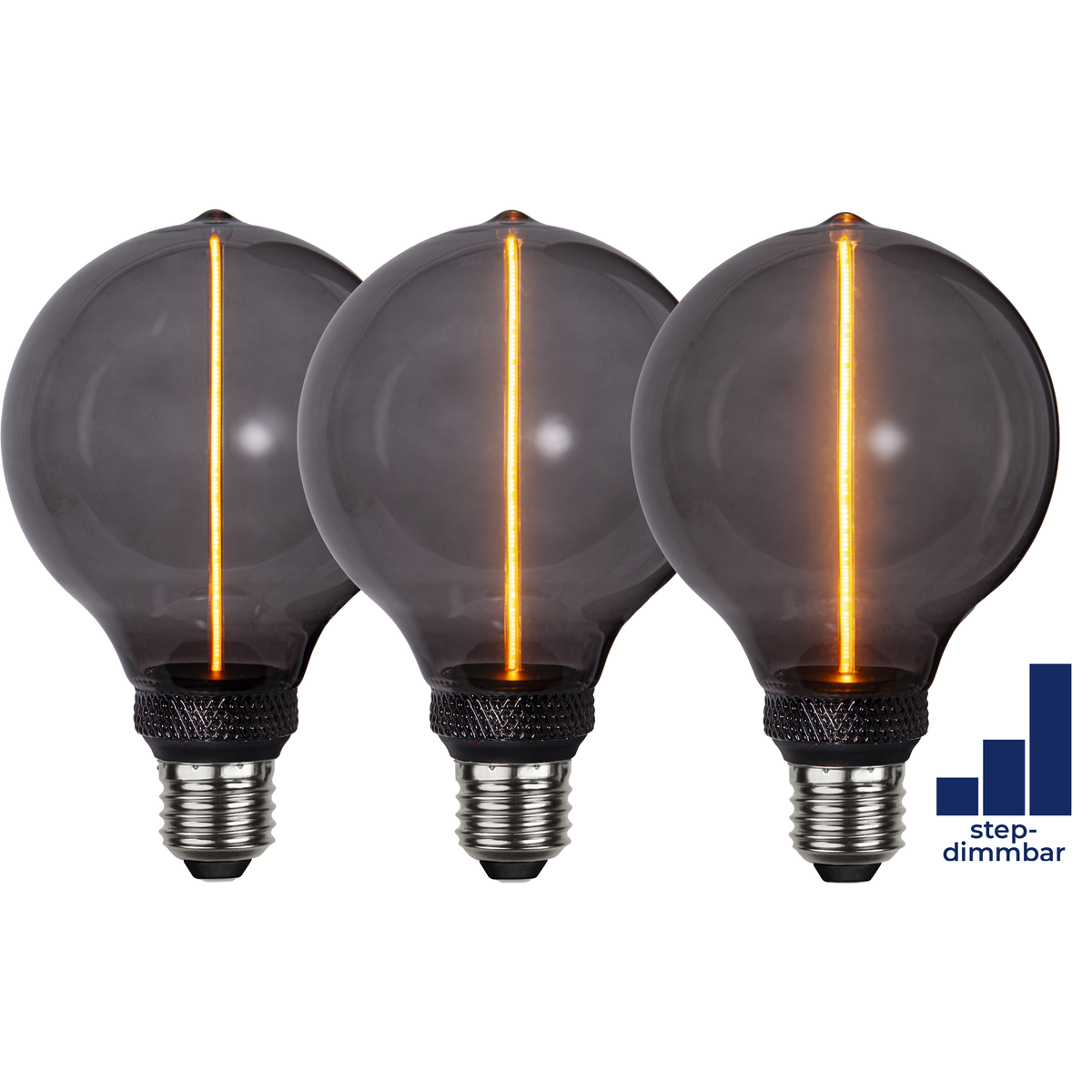 LED-Decoration ''One'', E27, 1800K, 60LM, 230V/2W, 3-Stufig dimmbar, Rauchglas