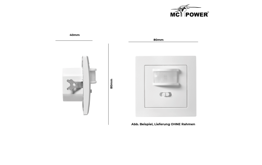 Unterputz IR Bewegungsmelder McShine ''LX-23'' 160°, 500W, LED geeignet, weiß