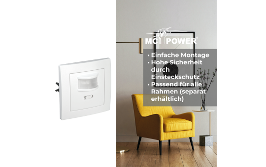 Unterputz IR Bewegungsmelder McShine ''LX-23'' 160°, 500W, LED geeignet, weiß