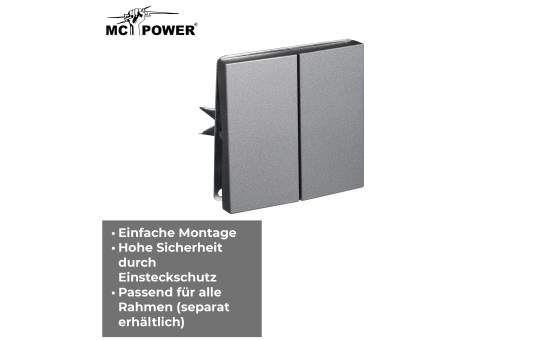 Serien-Schalter McPower ''Shallow'' 2-fach, 250V~/10A, Steckanschluss, anthrazit