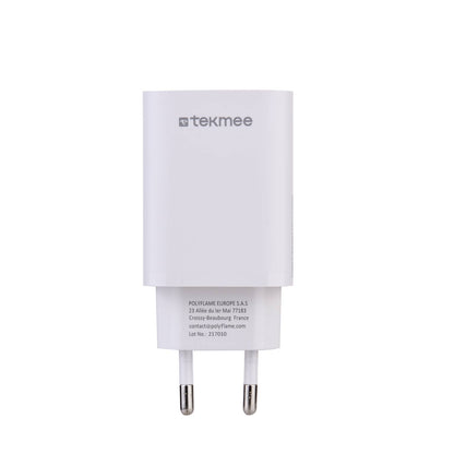 45W Schnellladeadapter mit 3 Anschlüssen – 1x USB-A und 2x USB-C, kompakt