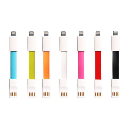 2-in-1 Ladekabel Schlüsselanhänger Pink – kompakt, USB-C und Micro-USB