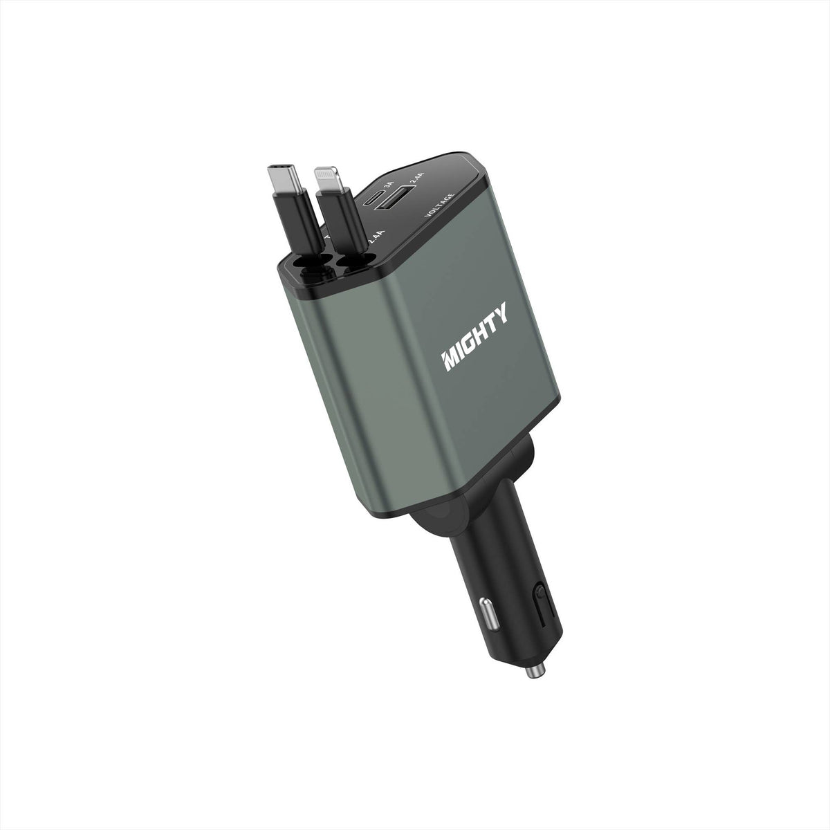 MK151 65W KFZ-Schnellladegerät – 4-in-1 einziehbares Kabel, USB-C, Lightning
