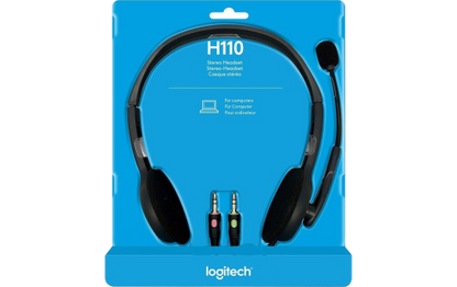 Headset Logitech ''H110'', Audio, Stereo, schwarz, kabelgebunden