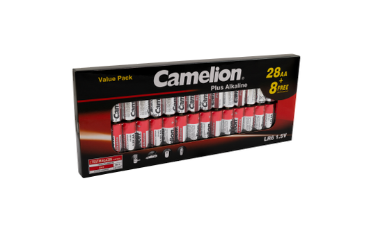 Mignon-Batterie Alkaline 1,5V, Typ AA/LR06, 28+8 Pack