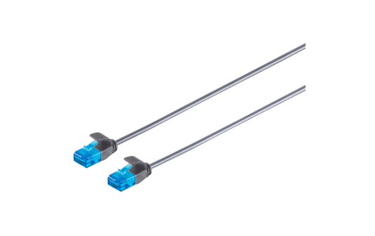 Patchkabel Cat.6 U/UTP slim, schwarz, 0,5m,  Ø3,5mm