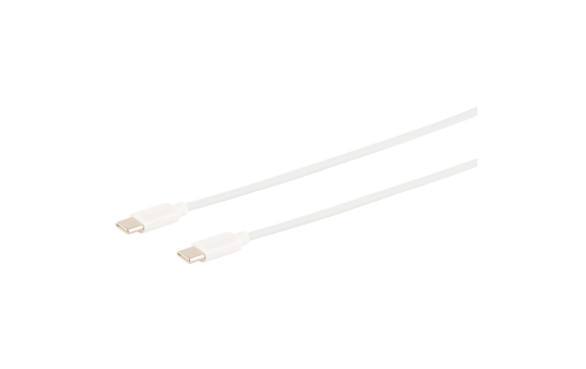 USB Lade-Sync Kabel, USB-C Stecker auf USB-C Stecker, 2.0, ABS, weiß,  1,5m
