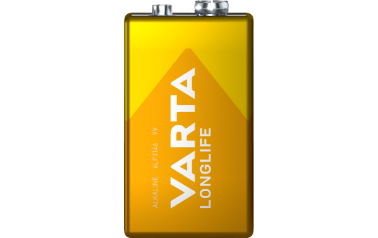 E-Block Batterie VARTA ''LONGLIFE'' Alkaline, 1,5 V, 6LR61, 1er-Blister