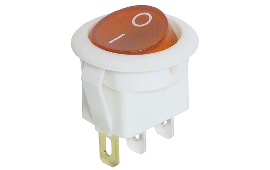 Wippenschalter McPower 3-polig, rote Wippe, beleuchtet, 250V/6A, Stellungen: EIN/AUS