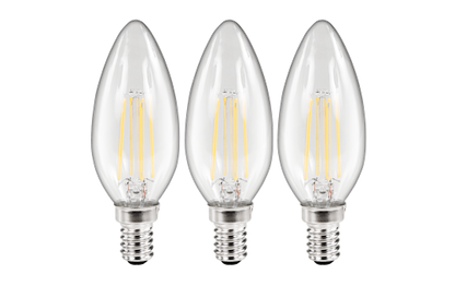 LED Filament Set McShine, 3x Kerzenlampe, E14, 3.6W, 360lm, warmweiß, klar