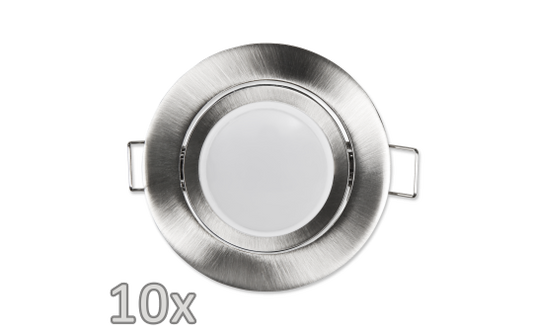 Einbauleuchten-Set McShine, 10xRahmen, 10xLED-Modul, 5W, 440lm, 230V, schwenkbar